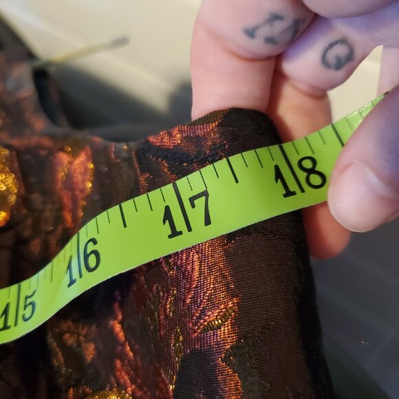 J. Crew Floral Jacquard Brodcade Sleeveless A Line Dress Orange Red Yellow - Picture 5 of 12